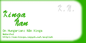 kinga nan business card