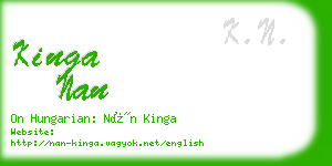 kinga nan business card